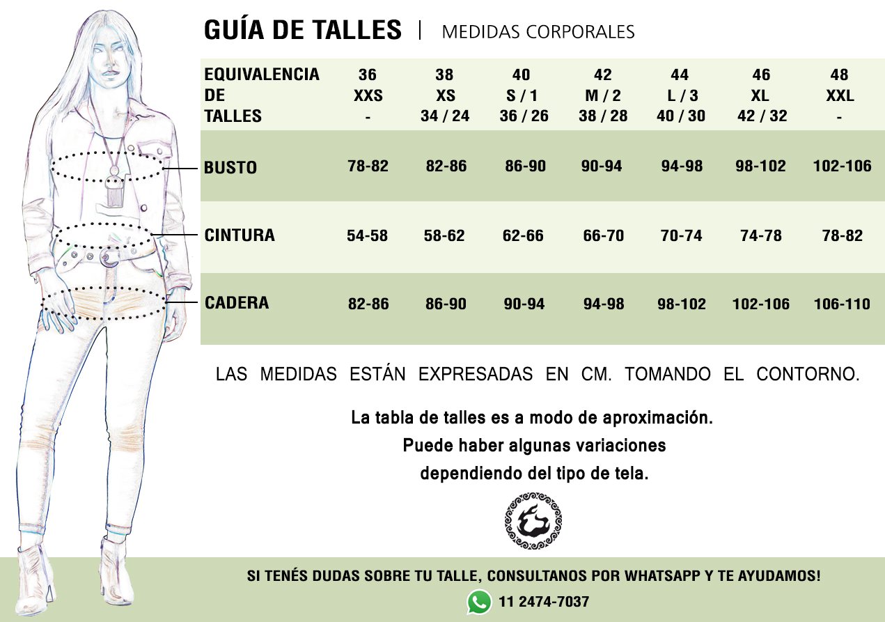 Tabla de talles Dionisia